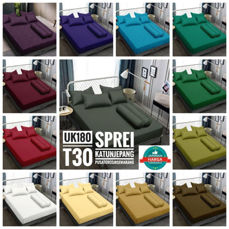 SPREI VALLERY QUINCY POLOS JACQUARD King Size uk 180x200 T30 Tinggi 30 cm Sprei Katun Jepang Polos King Koil Jaquard Hotel Putih White Grey Burgundy Breeze Cotton Candy Cranberry Lavender Salsa Abu2 Merah Coklat Pink Ungu