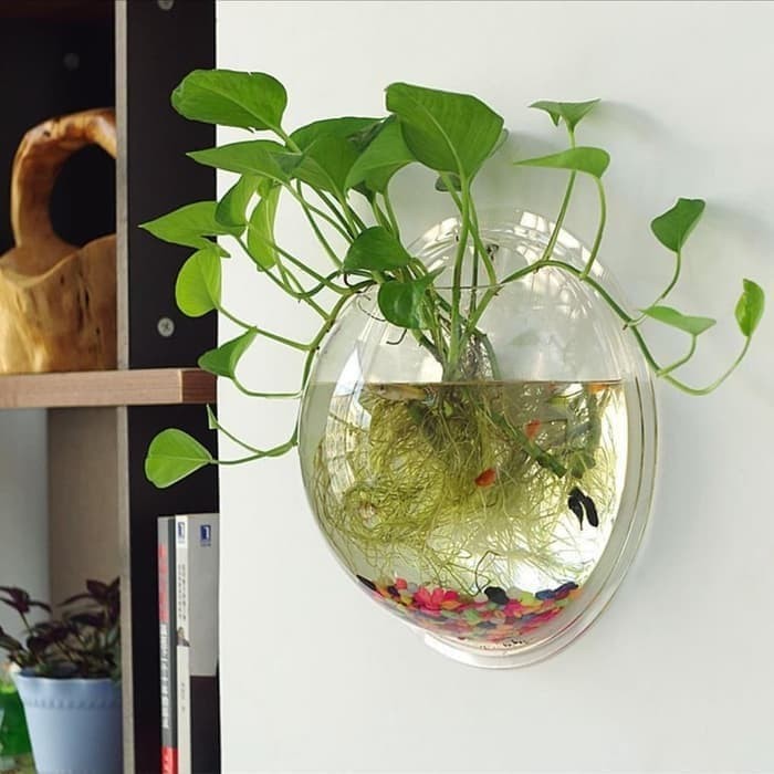 Aquarium Akuarium Gantung Dinding - Aquarium Tempel - Aquarium Hanging 1,8L