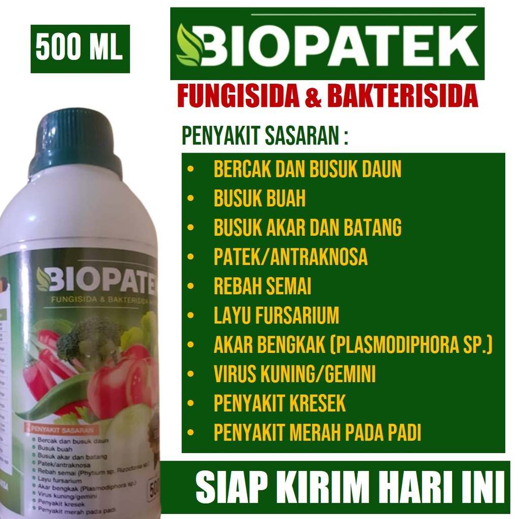 BIOPATEK - Obat Cabe Daun Kuning Keriting dan Rontok Terbaik 500 ML - Pupuk Kalsium Cabe Atasi Cabe 