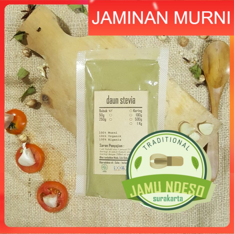 

DAUN STEVIA BUBUK 100 GRAM - Stevia Rebaudiana - MURNI - JSR - REMPAH - PREMIUM QUALITY