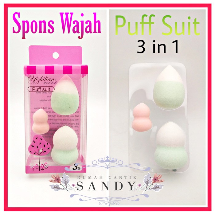 Spons Wajah ~ Puff Suit 3 in 1 ~ SPONGE BEAUTY BLENDER