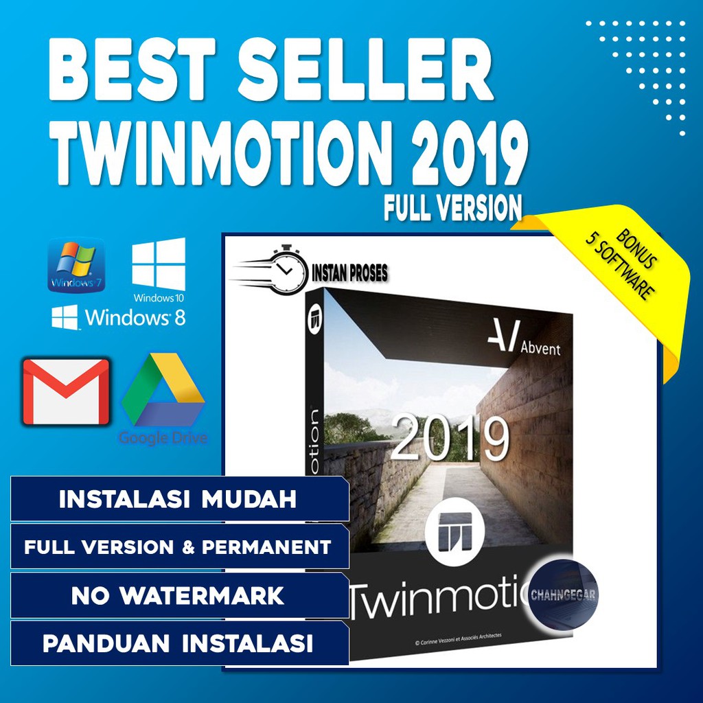 TWINMOTION 2019 Full Version Windows Software Rendering 3D Arsitektur Sipil Lumion Interior Software