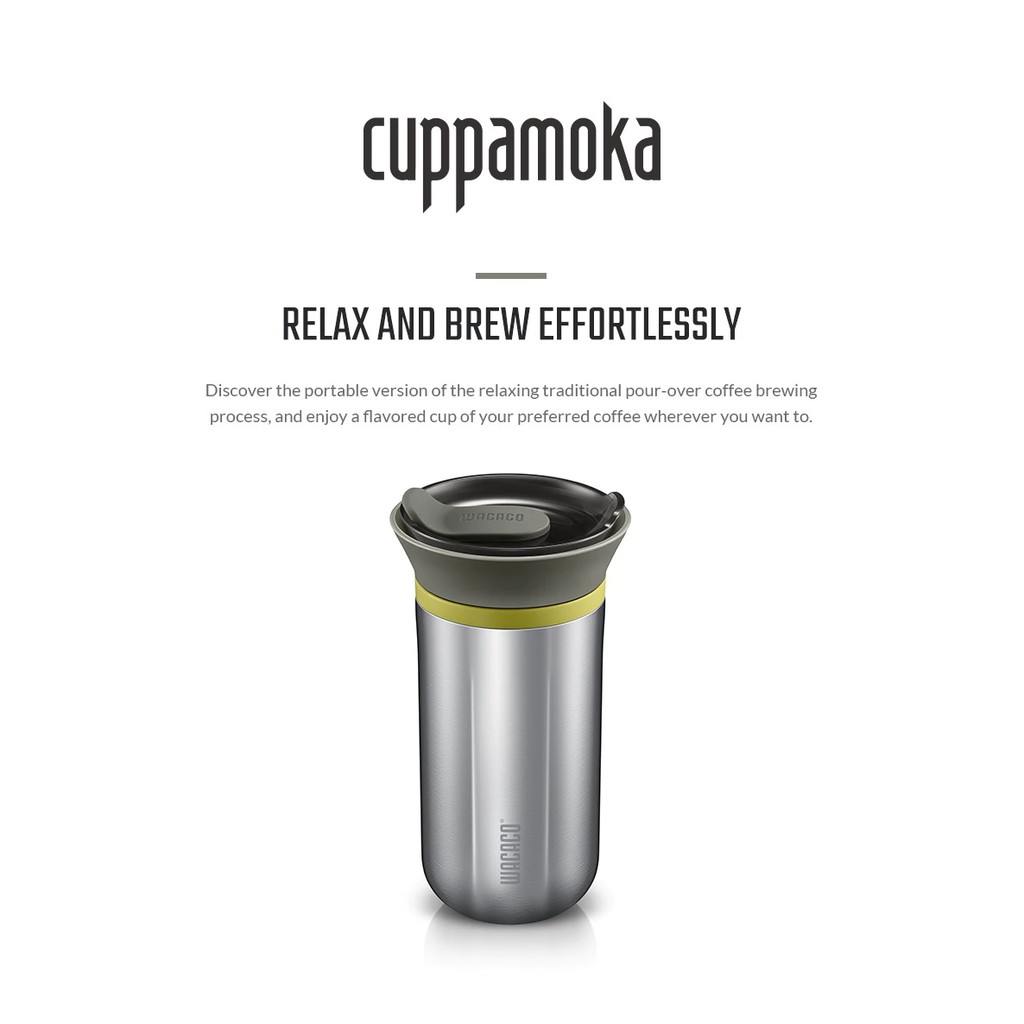 WACACO CUPPAMOKA - Portable Pour Over Coffee Maker - 300ML Capacity - Mug Kopi Portabel + Saringan