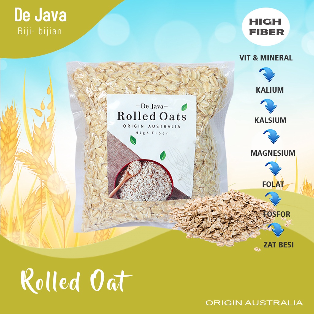 

Rolled Oat Oatmeal 250 gram Diet Gandum Utuh Original Natural Super Food