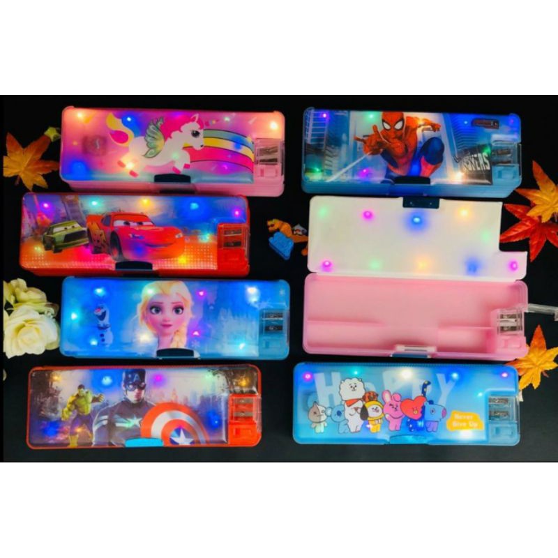 

kotak pensil lampu/pencil case LED/kotak pensil MAGNET NYALA/MAGNET LED