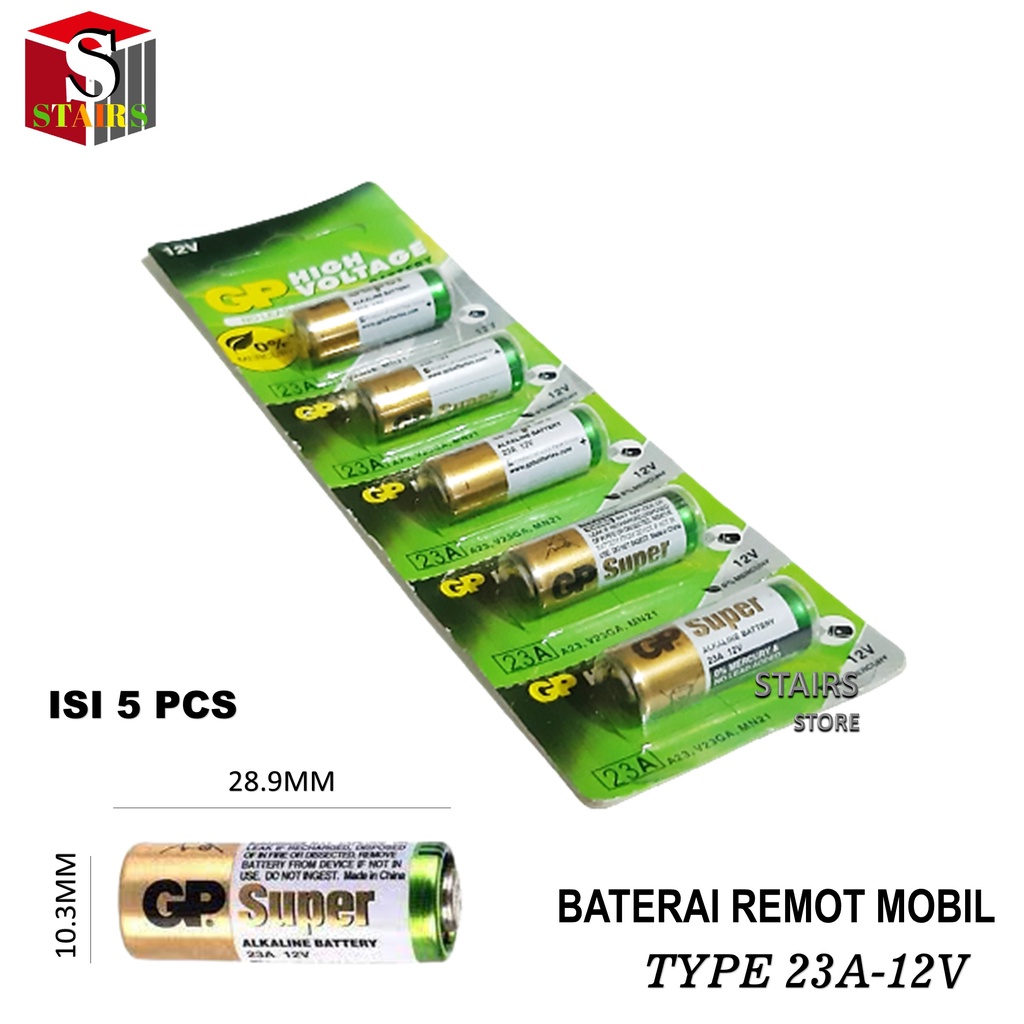 Batterai/Batre Remot Mobil Dan Bell Warless Ultra Alkaline High Voltage GP23AF 12volt Remot Mobil Dan Bell Warless