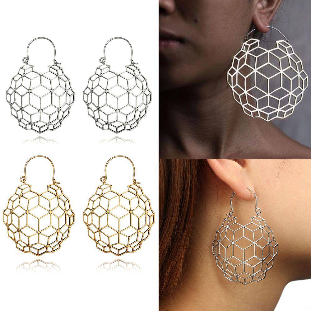 R-flower Honeycomb Earrings Fashion Anting Telinga Boho Tribal