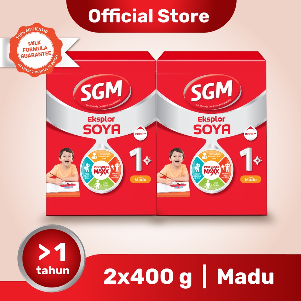 SGM Eksplor Susu Kedelai Bubuk Anak Rasa Madu 2 x 400 gr