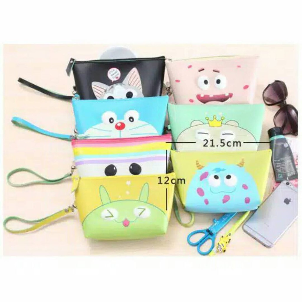 Cosmetic Pouch Import Character Tas Dompet Kosmetik Import