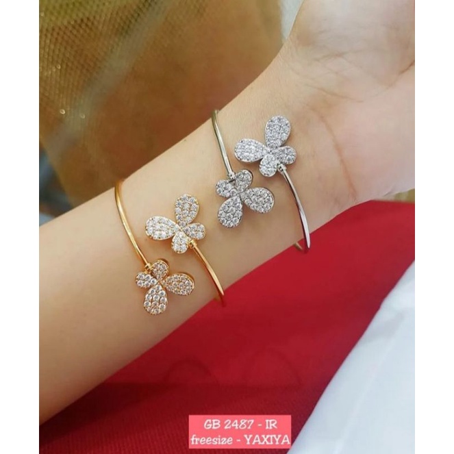 GELANG KUPU KUPU FLEKSIBEL LAPIS EMAS