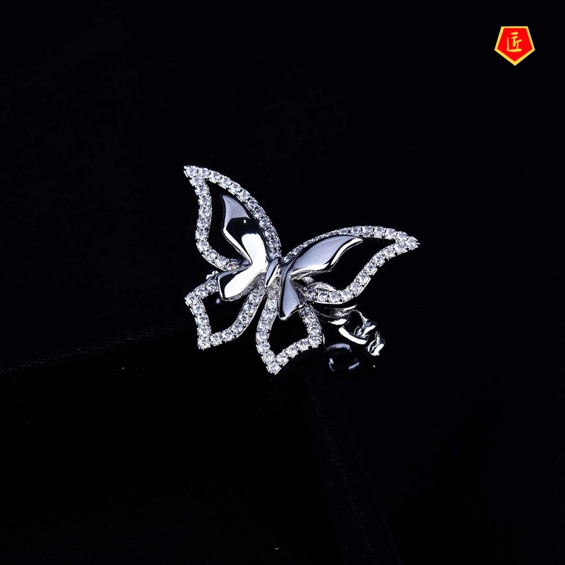 [Ready Stock]Elegant Graceful Fairy Butterfly Chain Ring Advanced Design Sense