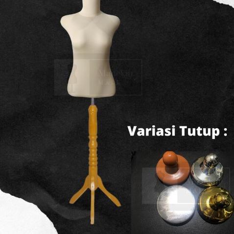 ♧ Manekin Wanita Premium Lurus Krem Kaki Kayu | Manekin Set Aesthetic | Patung Baju Wanita | Manekin