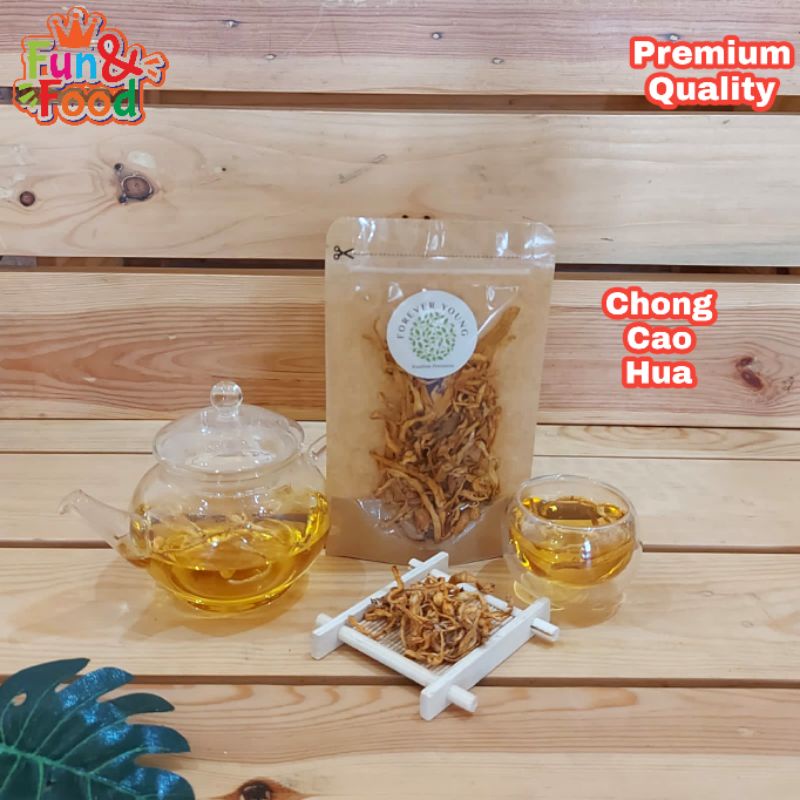 

Tea Premium Quality Teh Bunga Kering Chong Cao Hua Dried Cordyceps Mushroom Flower