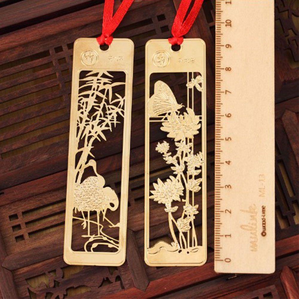 [Elegan] Bookmark Indah Melubangi Membaca Gaya Cina Vintage Perlengkapan Kantor