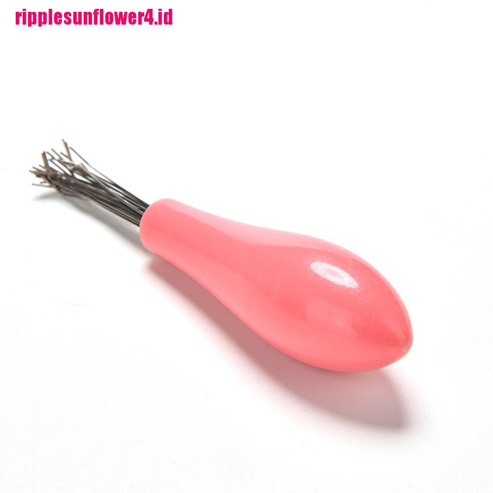 (Lady 's Gift) Sikat Pembersih Sisir Rambut Gagang Plastik Warna pink