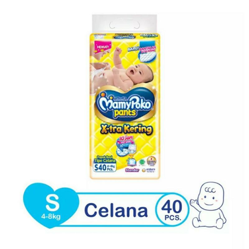 Mamypoko Pants X-Tra Kering Mamy Poko S40/Pempers Popok Bayi Tipe Celana