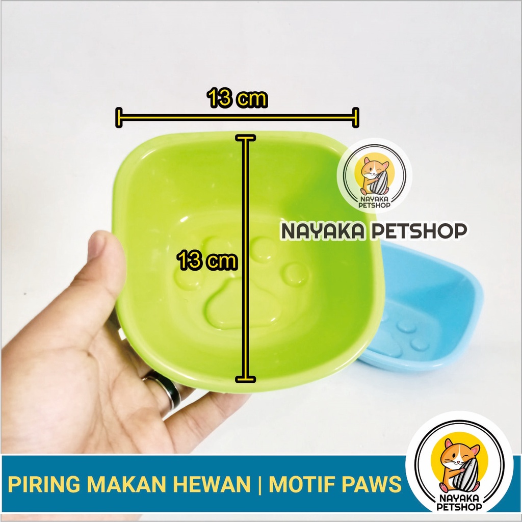 Tempat Pakan Kucing Motif Paws Pet Bowl Wadah Makan Air Piring Pakan Kelinci Musang Landak Hewan