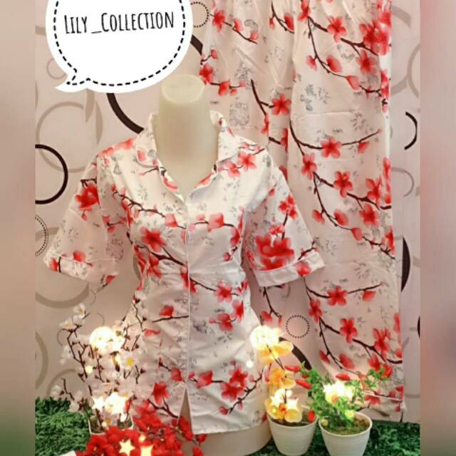 hokyfashion PIYAMA CP SAKURA TULIP JEPANG FIT TO XL-8