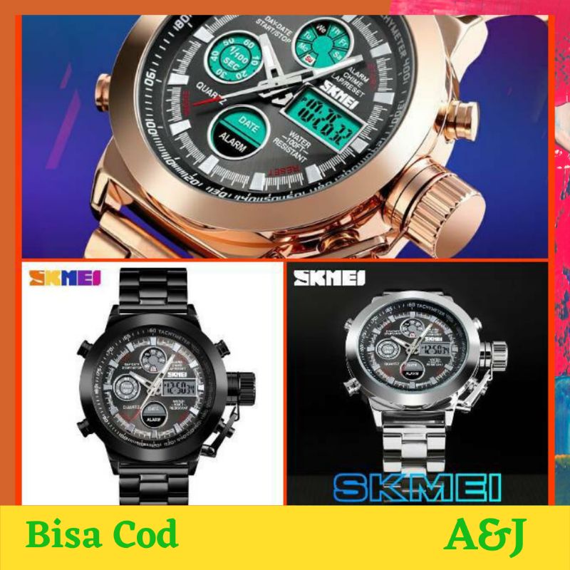 [ COD ] JAM TANGAN PRIA SKMEI 1515 DUAL TIME ORIGINAL