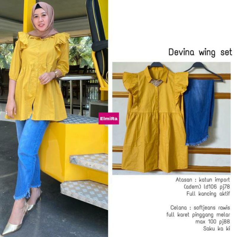 DEVINA SWING / PINGUIN / WING / MERMAID SET LILAC WHITE YELLOW BY ELMIRA-Devina wing yellow