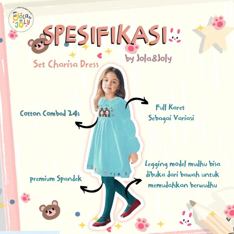 Afsheenastore Setelan Anak Perempuan Charisa By Jola Joly / Ready Size 12