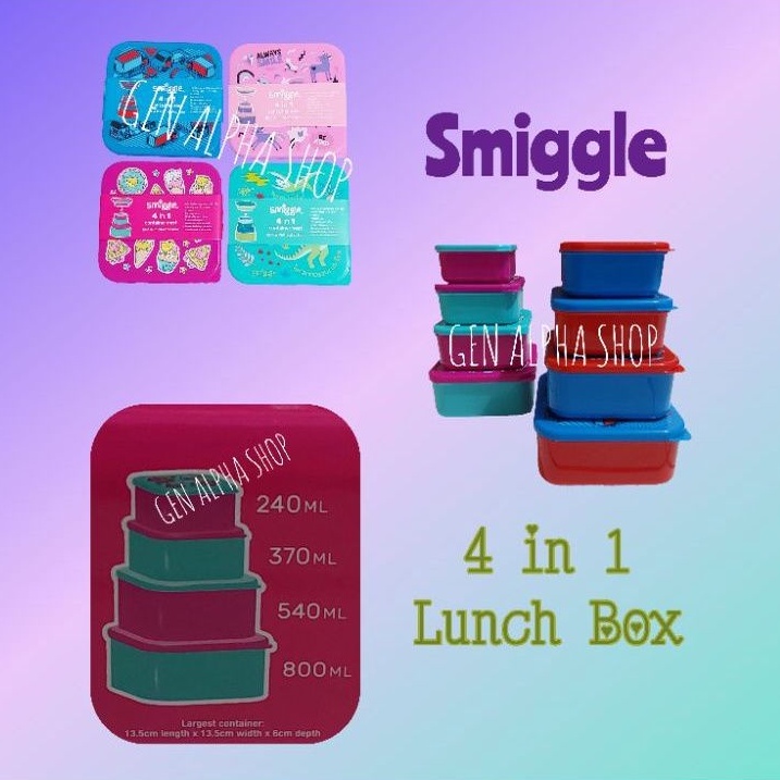 Jual Smiggle Lunch Box 4 in 1 Kotak Makan Smiggle Shopee Indonesia