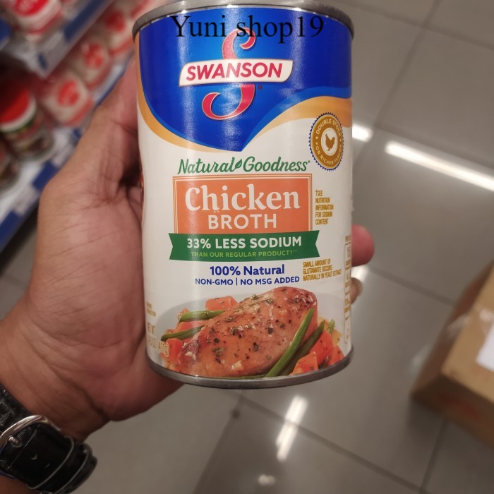 

swanson chicken broth less sodium 411gr