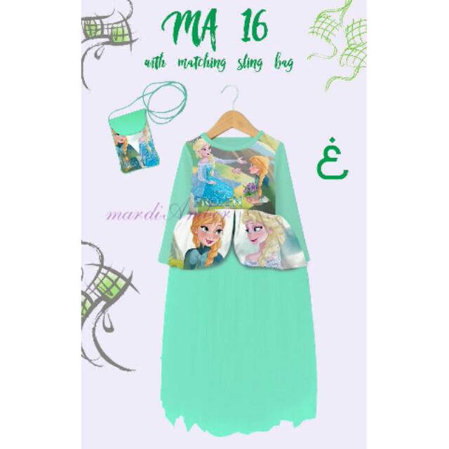 Mardi Amber Tosca Frozen Long Dress+SlingBag