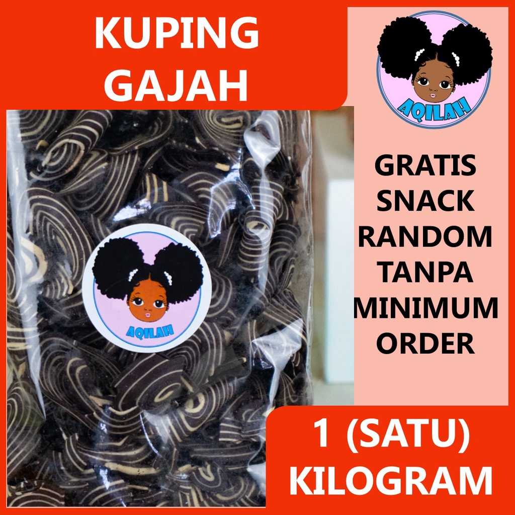 

1 KG / 1000 GRAM KUPING GAJAH KRISPI CEMILAN MAKANAN RINGAN