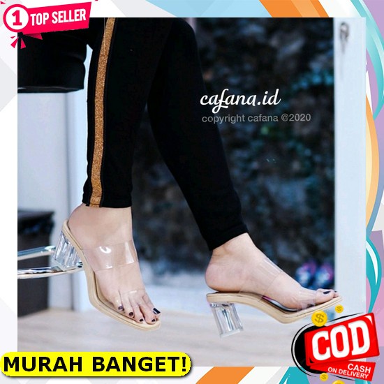 High Heels Wanita Batam Import Zara Tweed Slingback Heels 18339-2 Kwalitas Semi Premium Sandal Wanit