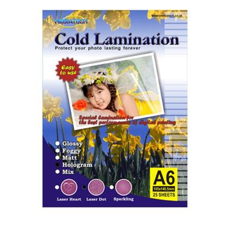 Mediatech Cold Lamination Paper A6 Hologram Laser Dot 25 Sheet 38010