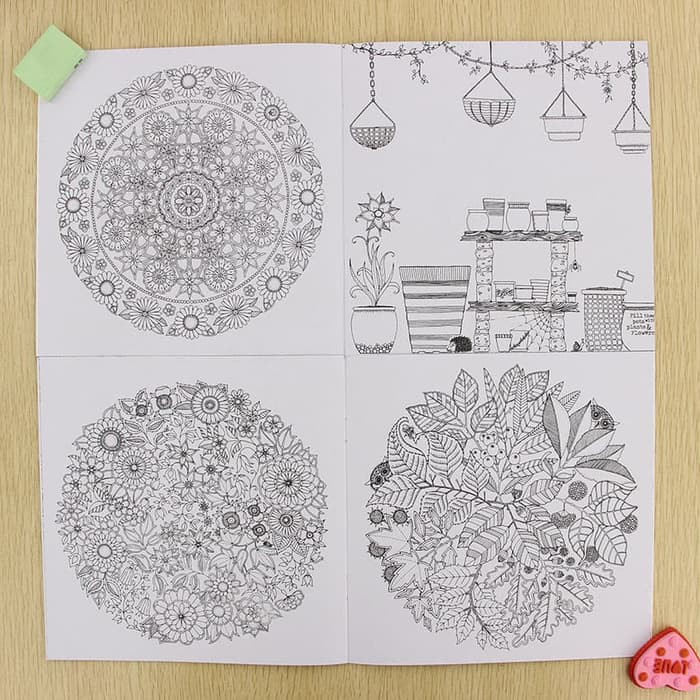 English Edition Coloring Book - SECRET GARDEN (24pages)