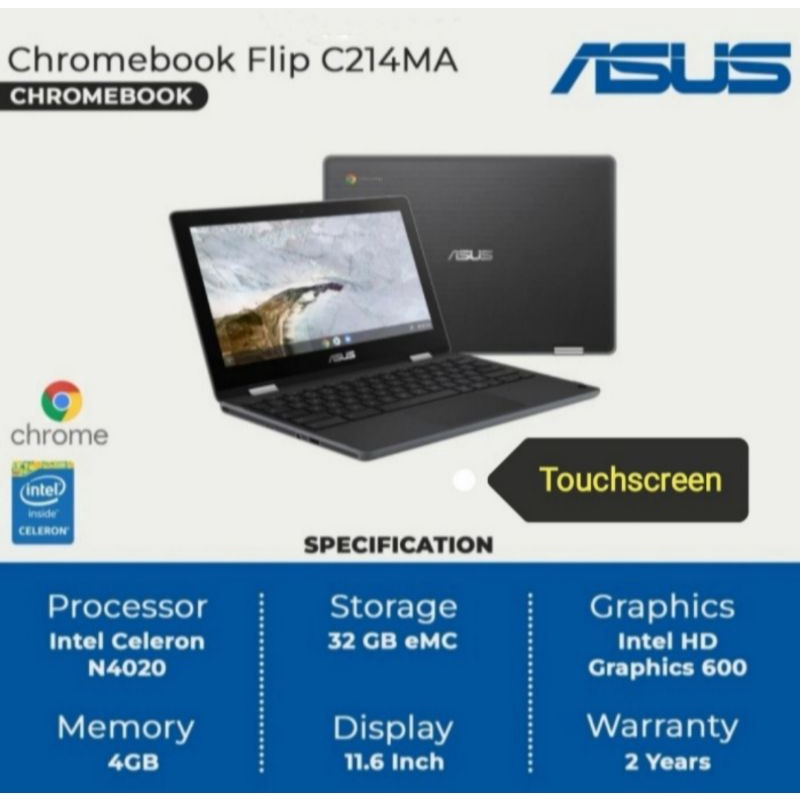 Asus Chromebook Flip C214MA | 4GB 32GB Chrome OS