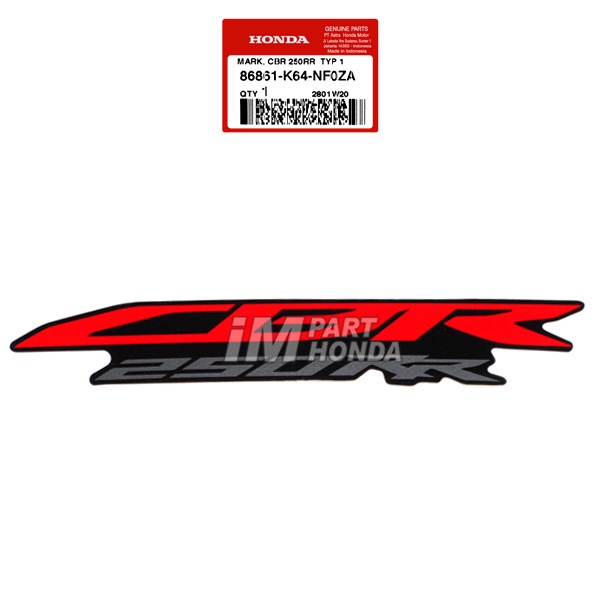 86861-K64-NF0ZA Stiker Mark CBR 250 RR LED Type 1 Merah Hitam