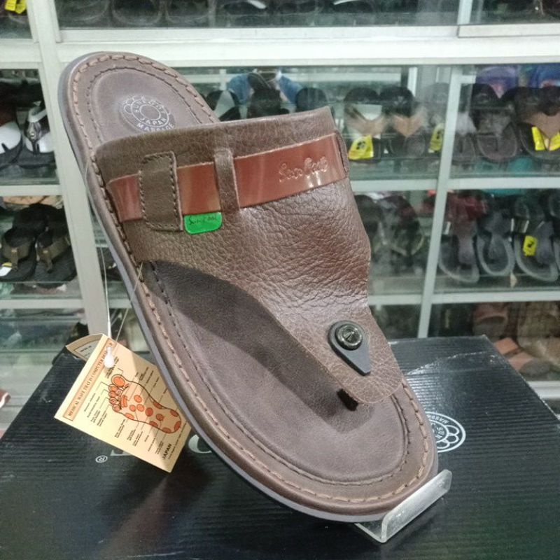 sandal kulit pria asli SUN-FOOT jepit dijamin ORI 100%