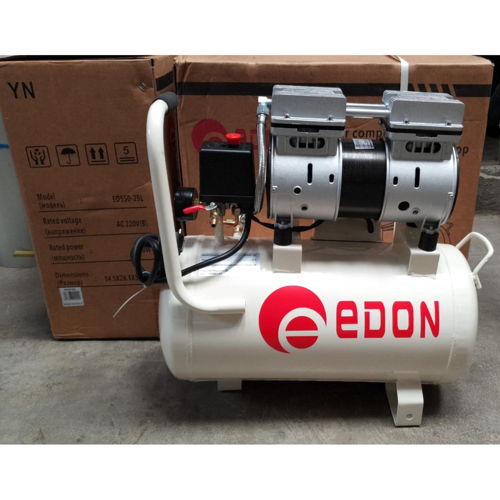 EDON Kompresor Oiles 0.75HP 25L Silent Oiless Compressor Oilless imola