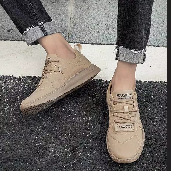 Coklat Import - Sepatu Sneaker Pria Import Laoctse Coklat