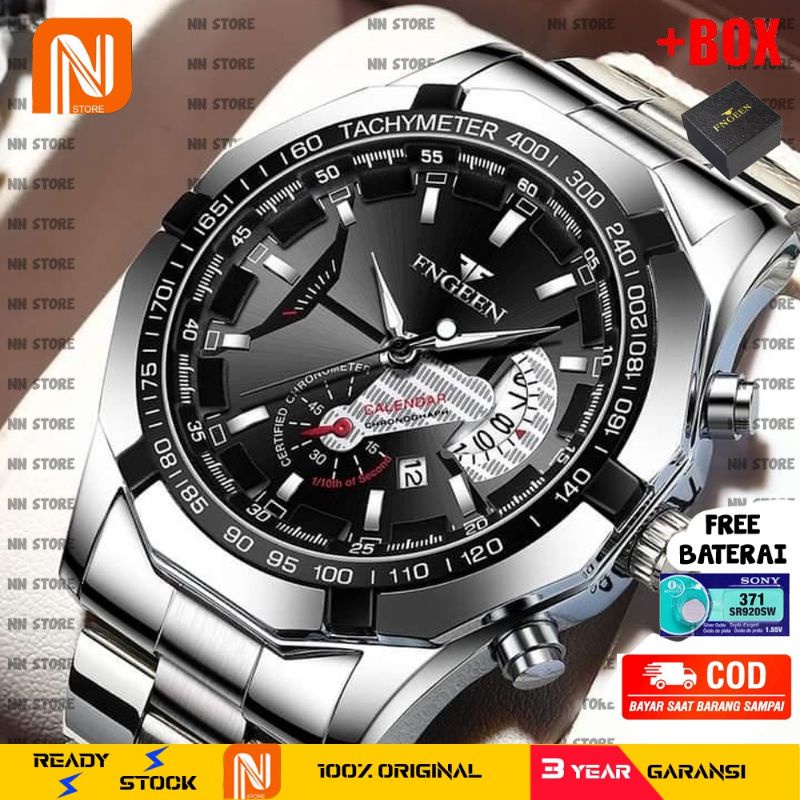 COD [ BEST SELLER ] S001 Jam Tangan Pria Luxury Stainless Steel Tahan Air 100% Original + Baterai Cadangan dan Kotak Jam