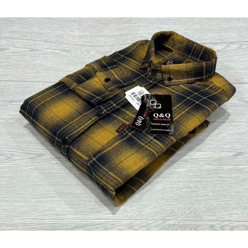 KEMEJA FLANEL LENGAN PANJANG PRIA Brand QQ - KEMEJA FLANEL UK.M.L.XL Kemeja