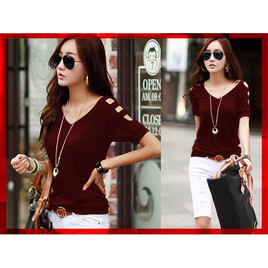 [V neck Karen Var Color CL] blouse wanita spandex var color