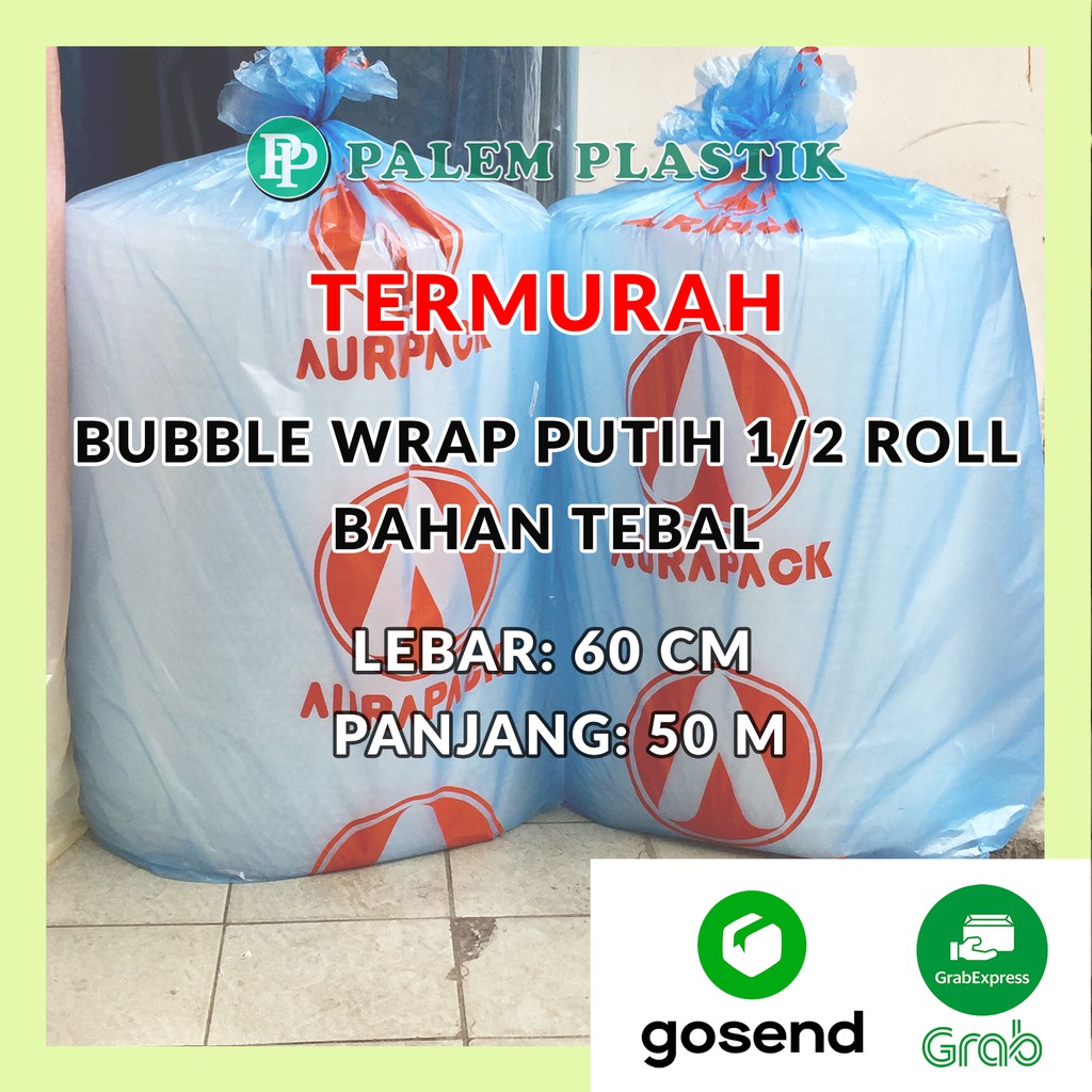 

(TERMURAH) BUBBLE WRAP / SHEET PUTIH BENING 1/2 ROLL 60 CM X 50 M