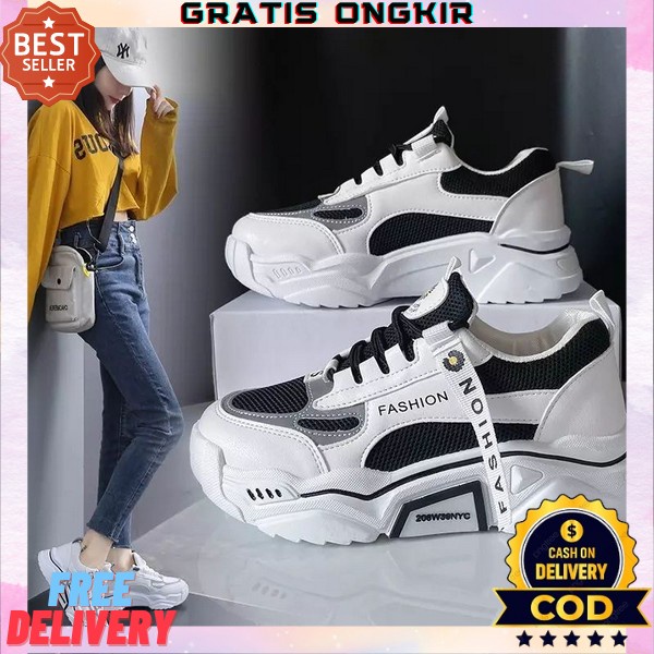 Sepatu Sekolah Remaja Smp Sma Sneakers Wanita Kekinian Srs Cewek Hits Murah Spatu Kets Korean Style 