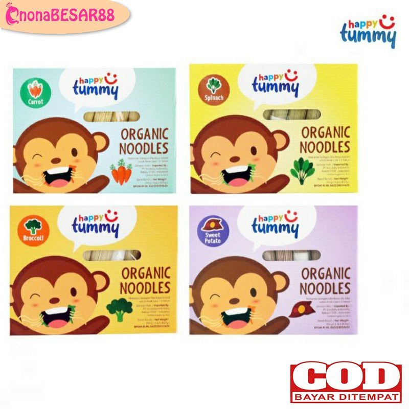 

Happy Tummy Organic Noodle 150g (5 kali makan) / Baby Noodle / Mie Bayi MPASI