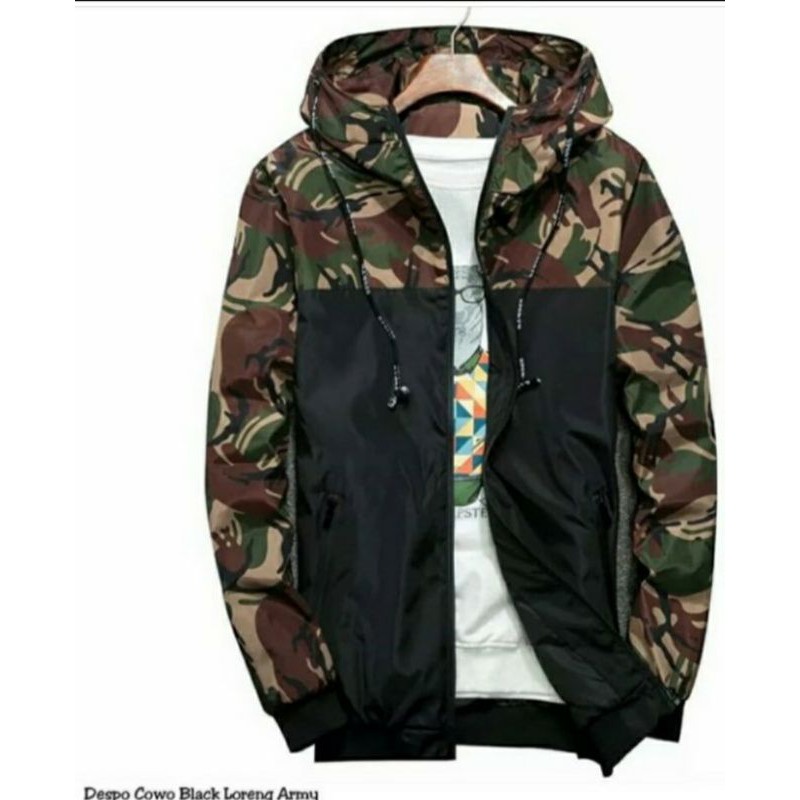 jaket parasut loreng army