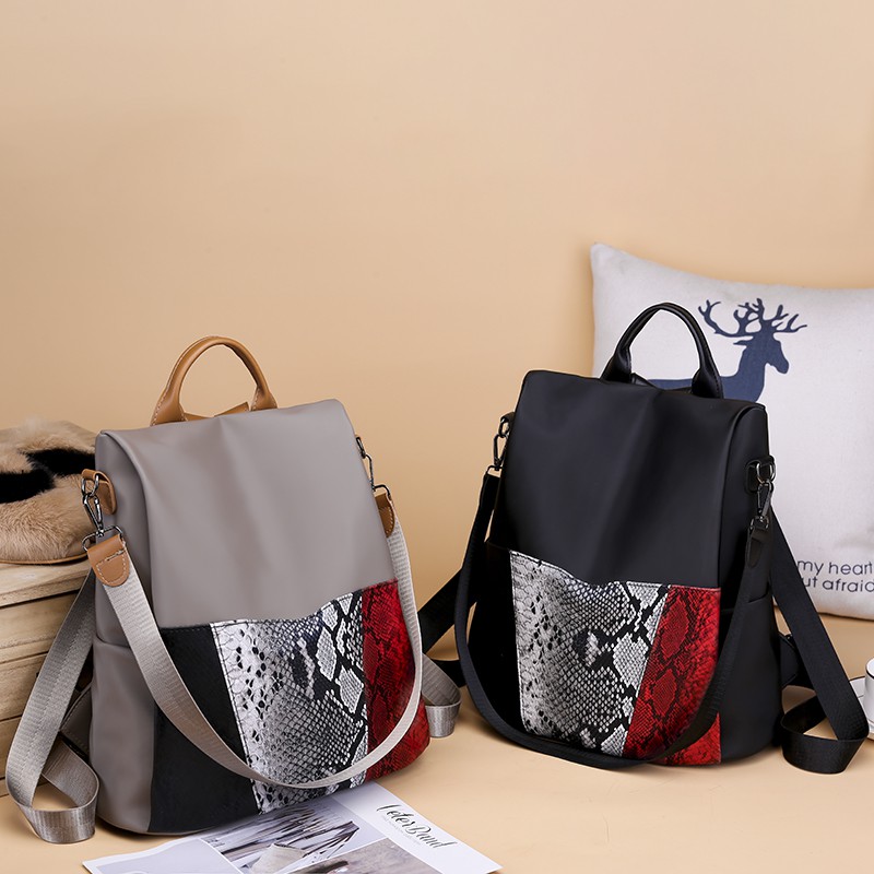 DJ2540 PROMO TAS RANSEL BERMOTIF KULIT ULAR CANTIK MODEL BARU UNIK KEREN MURAH GROSIRAN TAS BATAM