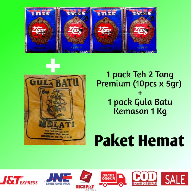 

PAKET HEMAT TEH 2TANG PREMIUM 1 PACK + GULA BATU KUNING KEMASAN 1KG