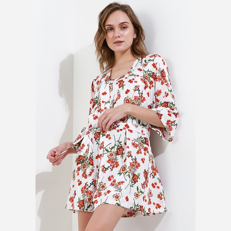 Anne Wintours Kimono Satin Silk Set Daster Tanktop Sleepwear Wanita