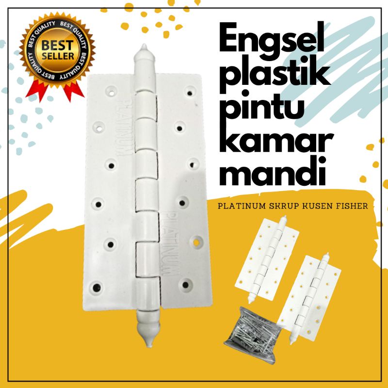 Engsel pintu Plastik Pvc kamar Mandi Warna Putih