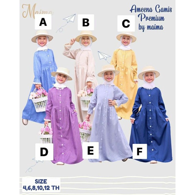 Gamis anak 4-12Th/gamis anak premium/ameena gamis premium