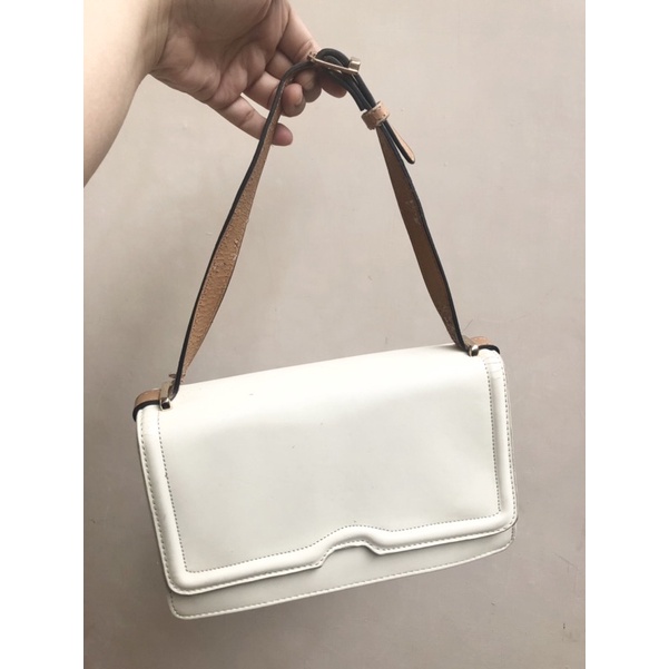 PRELOVED MINIMAL - HAND BAG HANDBAG WHITE KULIT BAGUS MURAH TAS TANGAN TAS KECIL CLUTCH PEREMPUAN TA